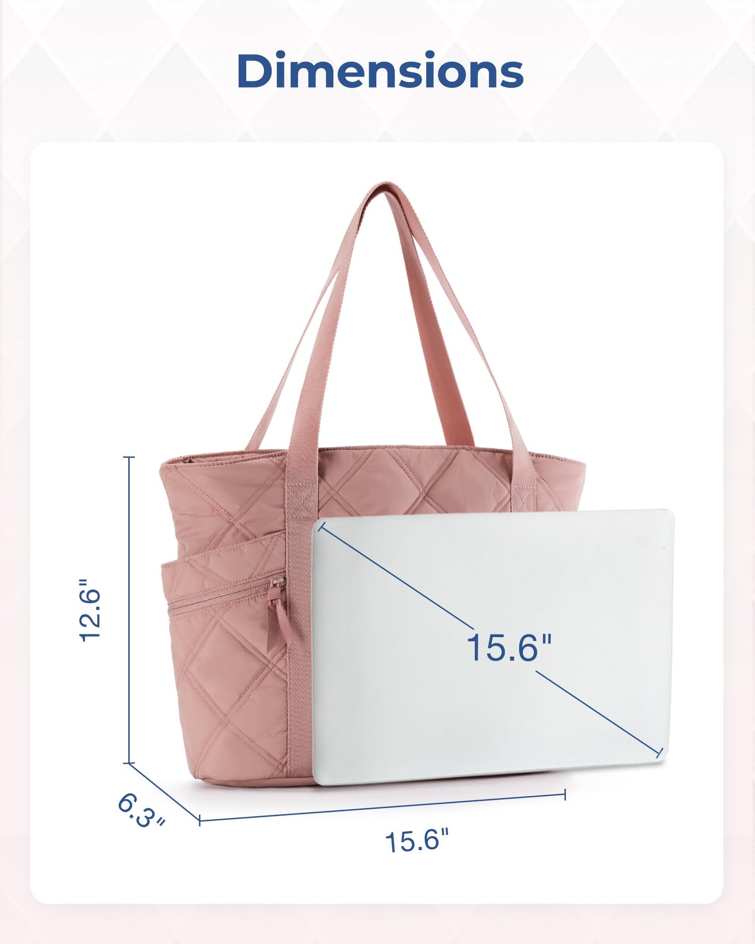 BAGSMART Tote Bag for Women, Puffer Tote Bags with Zipper, Travel Essentials Quilted Nurse Bag Carry On Bag Gifts for Women