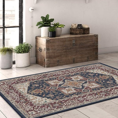 RUGGABLE Maral Heriz Washable Rug - Perfect Vintage Area Rug for Living Room Bedroom Kitchen - Pet &amp; Child Friendly - Stain &amp; Water Resistant - Creme 3&