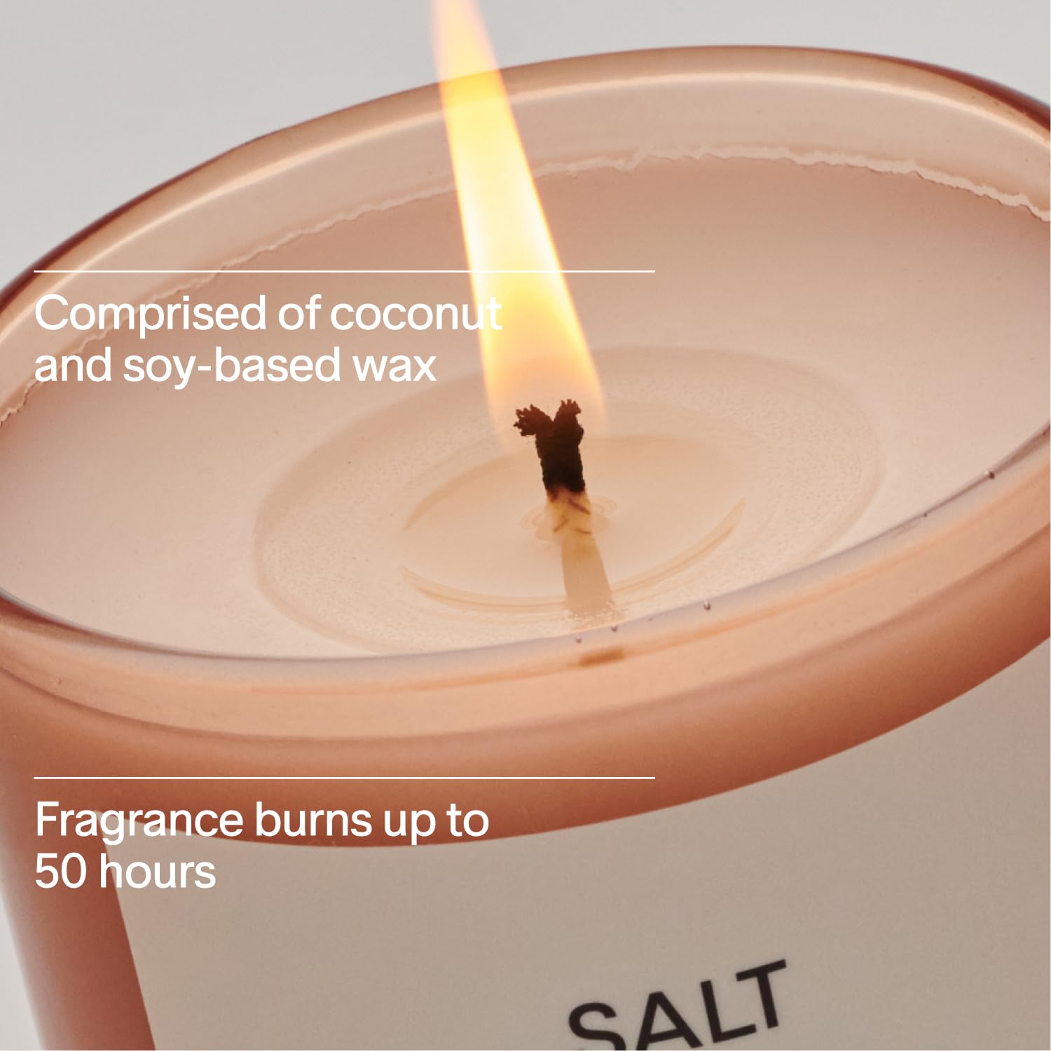 SALT &amp; STONE Scented Candle for Women &amp; Men | Hand-Poured, Aromatic &amp; Fragrant | Natural Coconut &amp; Soy Blend Wax | 100% Cotton Wick | Long-Lasting 50 Hour Burn Time (8.5 oz) (Santal &amp; Vetiver)