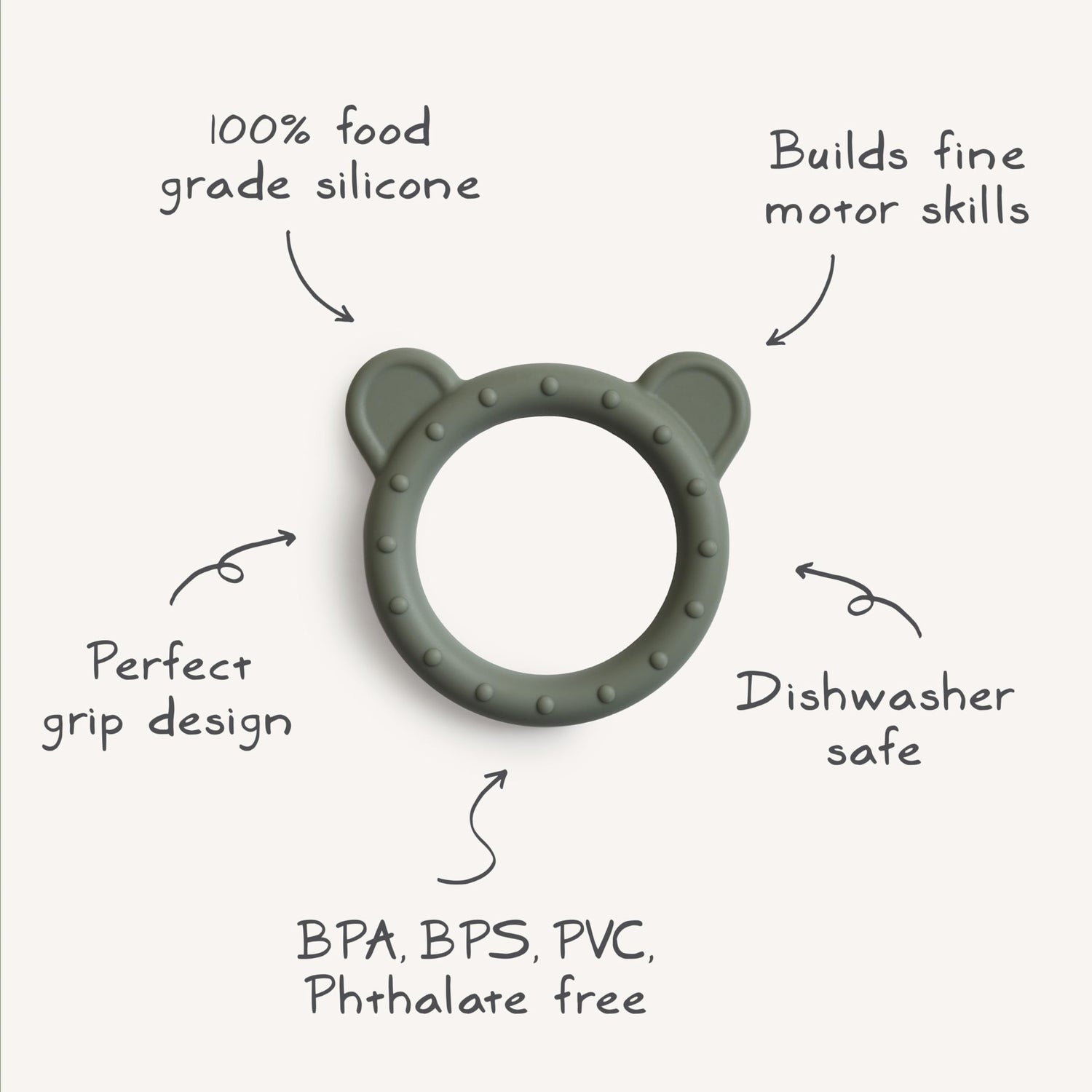mushie Silicone Baby Teether Toy | Bunny