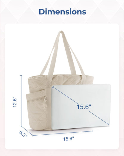 BAGSMART Tote Bag for Women, Puffer Tote Bags with Zipper, Travel Essentials Quilted Nurse Bag Carry On Bag Gifts for Women
