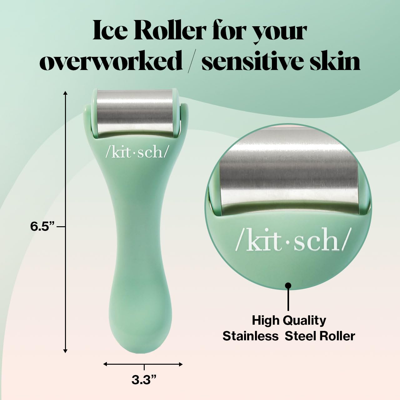 Kitsch Ice Roller for Face &amp; Eye Puffiness, Cold Skin Care for Facial Lymphatic Drainage, Dark Circles &amp; Migraine Relief, Self Tool for Wrinkles, Valentines Day Gifts for Women Face Massager (Pink)