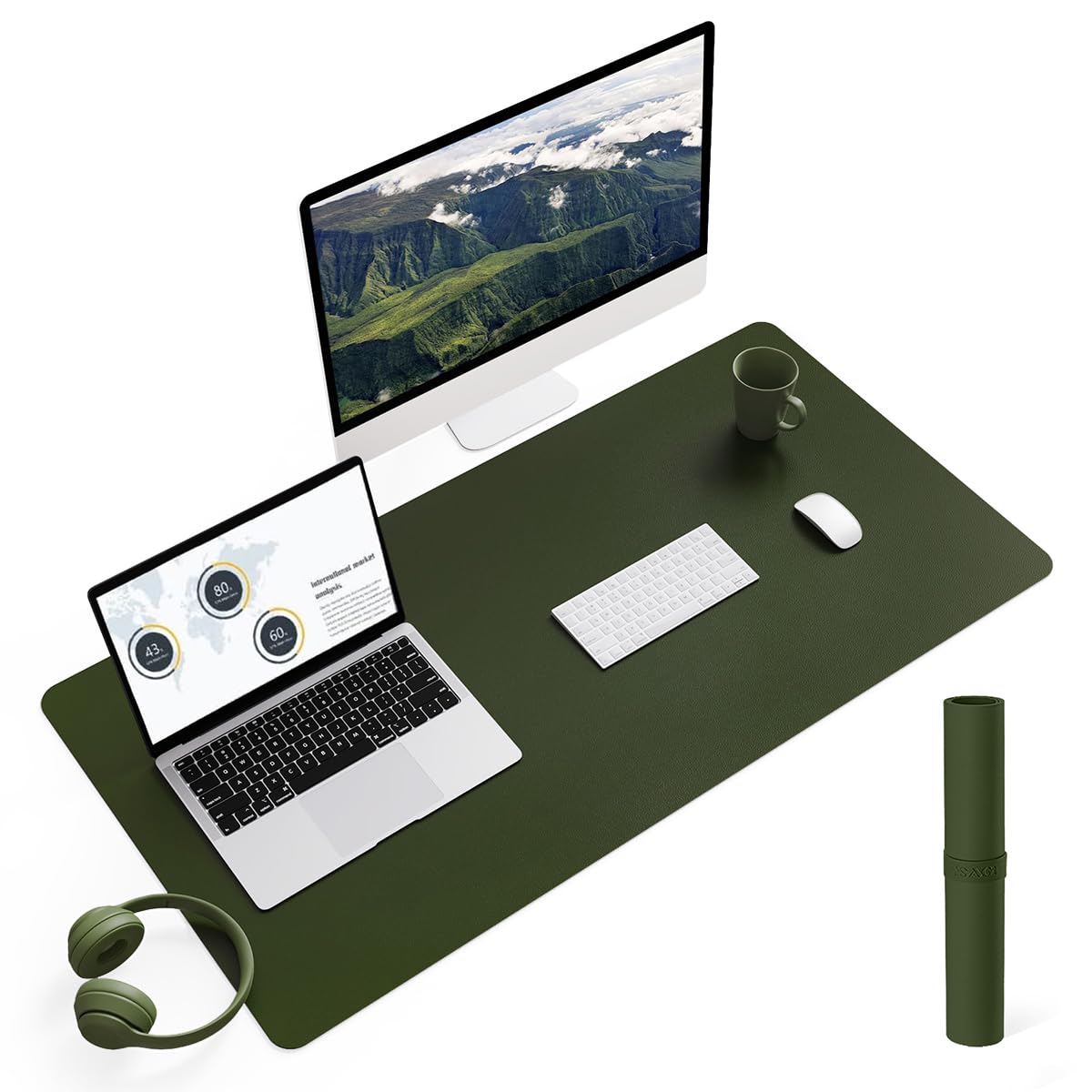 Non-Slip Desk Pad,Mouse Pad,Waterproof PVC Leather Desk Table Protector,Ultra Thin Large Desk Blotter, Easy Clean Laptop Desk Writing Mat for Office Work/Home/Decor(Pink, 23.6&quot; x 13.7&quot;)
