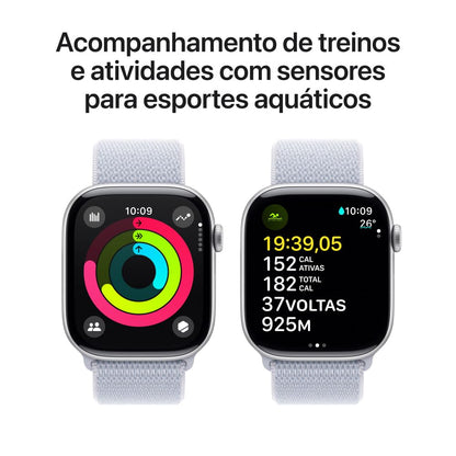 Apple Watch Series 10 [GPS 46mm] Smartwatch with Jet Black Aluminium Case with Black Sport Band. Fitness Tracker, ECG App, Always-On Retina Display, Water-Resistant