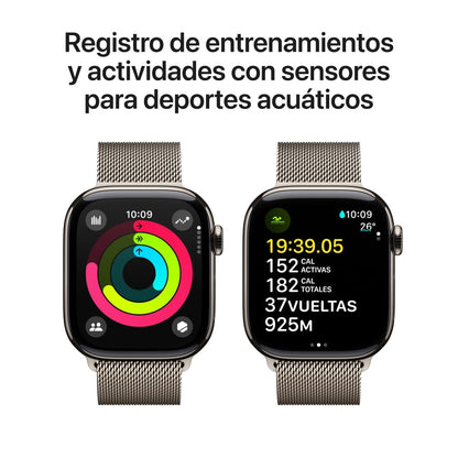 Apple Watch Series 10 [GPS 46mm] Smartwatch with Jet Black Aluminium Case with Black Sport Band. Fitness Tracker, ECG App, Always-On Retina Display, Water-Resistant
