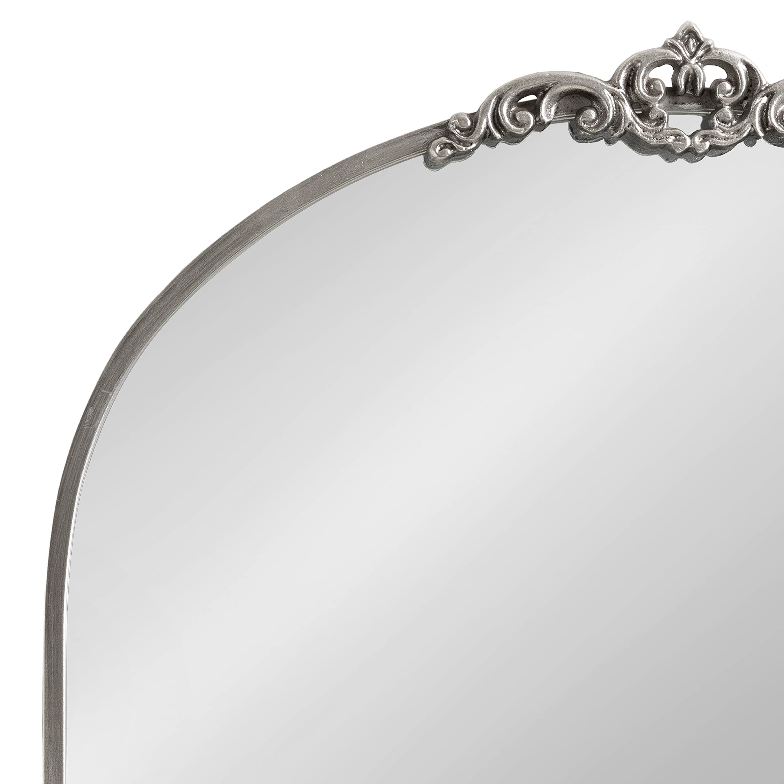 Kate and Laurel Myrcelle Traditional Arched Mirror, 25 x 33, Gold, Decorative Large Arch Mirror with Ornate Garland Detailing Along The Crown and Edges of The Frame