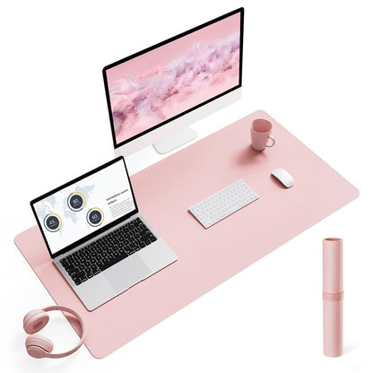 Non-Slip Desk Pad,Mouse Pad,Waterproof PVC Leather Desk Table Protector,Ultra Thin Large Desk Blotter, Easy Clean Laptop Desk Writing Mat for Office Work/Home/Decor(Pink, 23.6&quot; x 13.7&quot;)