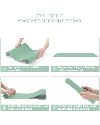Non-Slip Desk Pad,Mouse Pad,Waterproof PVC Leather Desk Table Protector,Ultra Thin Large Desk Blotter, Easy Clean Laptop Desk Writing Mat for Office Work/Home/Decor(Pink, 23.6&quot; x 13.7&quot;)