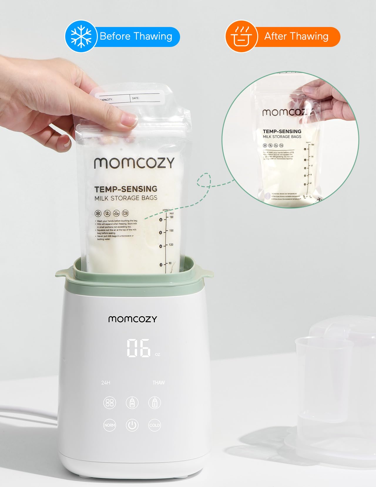 Momcozy Bottle Warmer, Fast Bottle Warmers for All Bottles with Timer, Accurate Temperature Control and Automatic Shut-Off, Multifunctional Bottle Warmer for Breastmilk