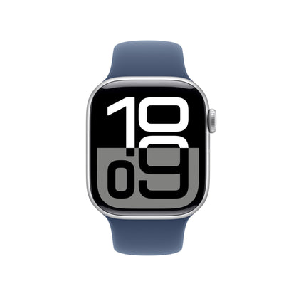 Apple Watch Series 10 [GPS 46mm] Smartwatch with Jet Black Aluminium Case with Black Sport Band. Fitness Tracker, ECG App, Always-On Retina Display, Water-Resistant