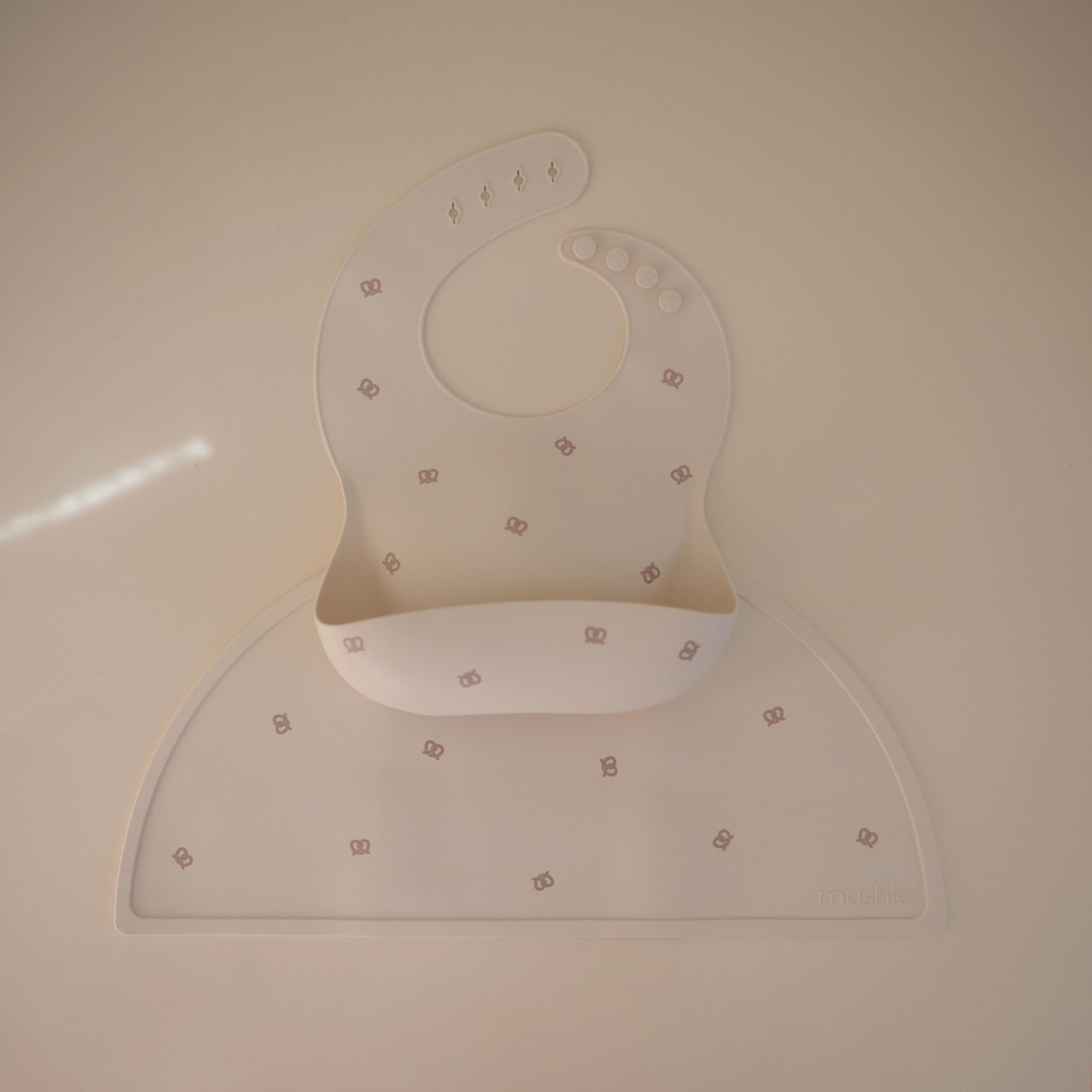 mushie Silicone Baby Bib | Adjustable Fit Waterproof Bibs (Whales)