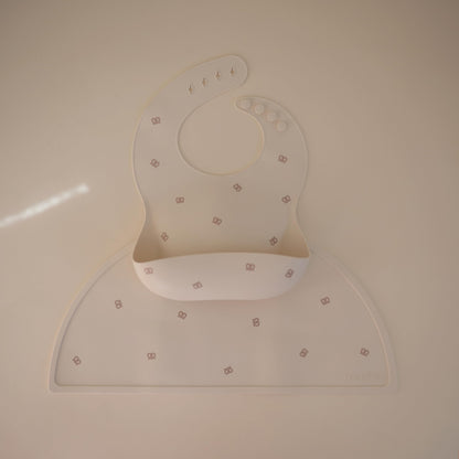 mushie Silicone Baby Bib | Adjustable Fit Waterproof Bibs (Whales)