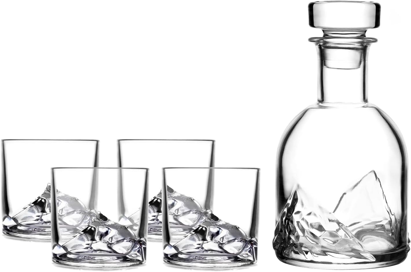 LIITON Heavy Crystal Whiskey Glasses Gift Set, Thick Freezable Bourbon Glass 1lb Each, Premium Whiskey Gifts for Men, Frozen Crystal Chills Cocktails Featuring Grand Canyon Glasses Set of 2, 10 oz
