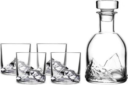 LIITON Heavy Crystal Whiskey Glasses Gift Set, Thick Freezable Bourbon Glass 1lb Each, Premium Whiskey Gifts for Men, Frozen Crystal Chills Cocktails Featuring Grand Canyon Glasses Set of 2, 10 oz