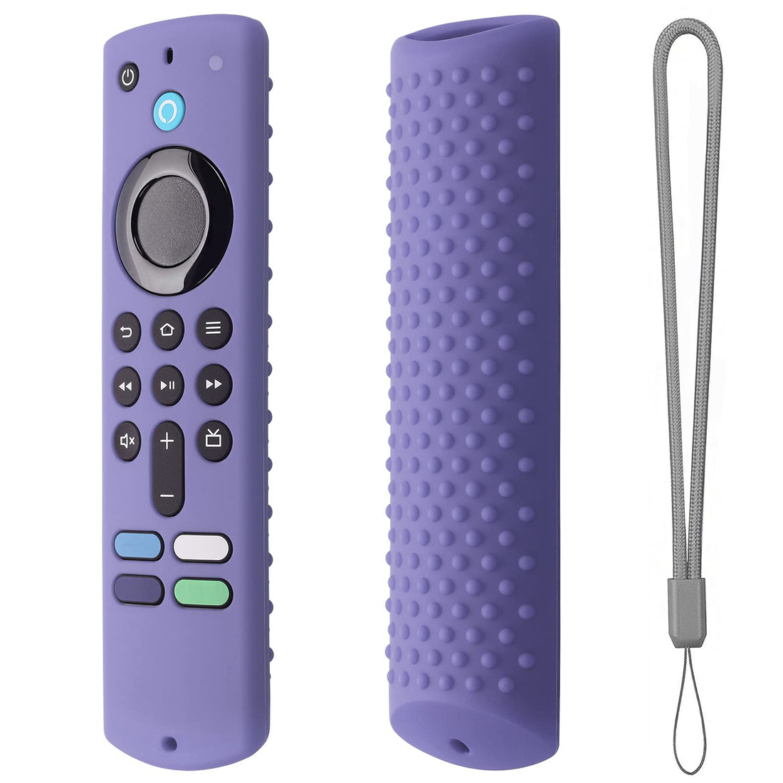 Silicone Remote Cover for Fire TV Stick 4K (2nd Gen) 2023, Fire TV Stick (3rd Gen) 2021,Fire TV Stick 4k&amp;4K Max (2021 Release) Silicone Protective Case with Lanyard(Lavender Gray)