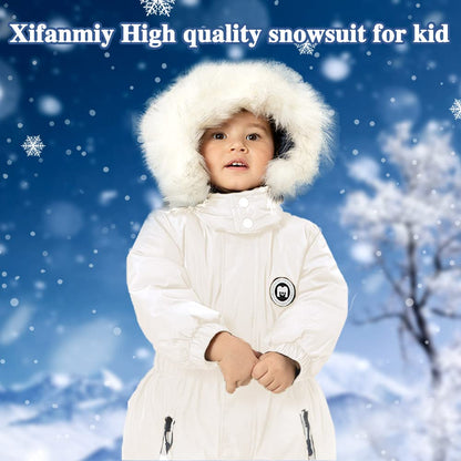 Xifamniy Toddler Snowsuit 2T 3T 4T 5T Ski Suit Baby Boy Girl Winter Clothes Coat Outwear Snow Suit Hooded Romper Jumpsuit