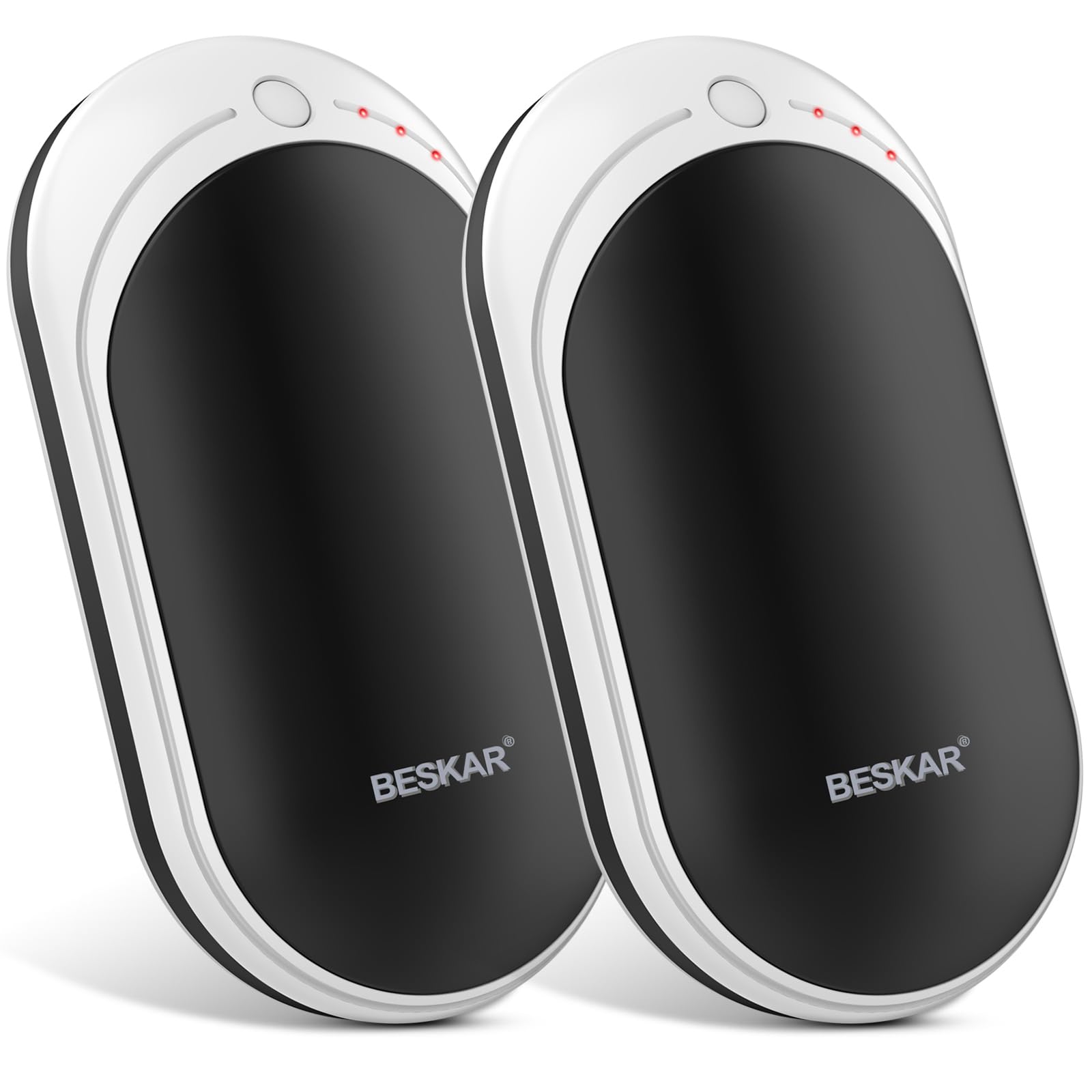 BESKAR Rechargeable Hand Warmer, 5200mAh Electric Hand Heater, Double-Sided Heating, USB Quick Charge, Portable Pocket Hand Warmer for Outdoor, Golf, Raynauds - Winter Gift