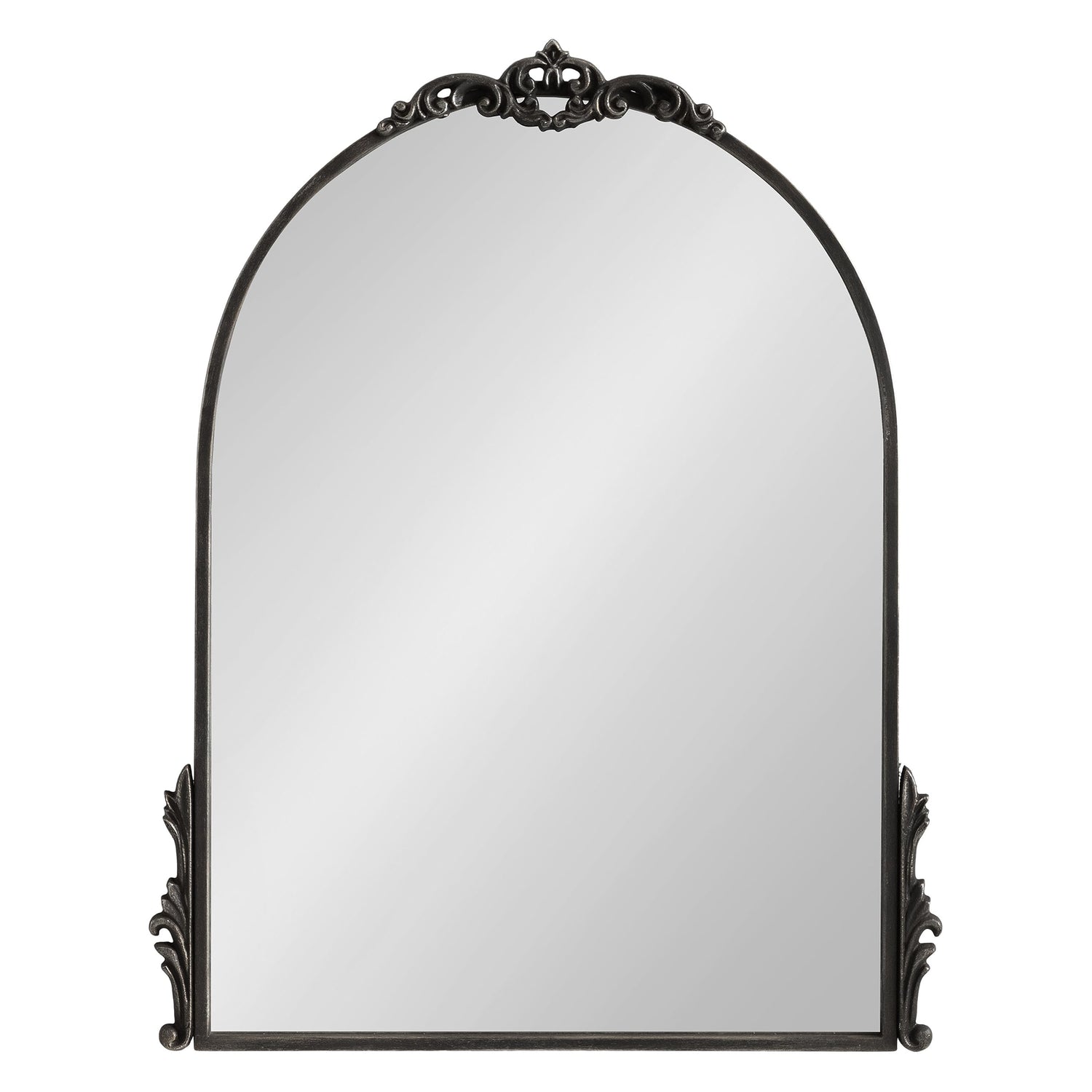 Kate and Laurel Myrcelle Traditional Arched Mirror, 25 x 33, Gold, Decorative Large Arch Mirror with Ornate Garland Detailing Along The Crown and Edges of The Frame