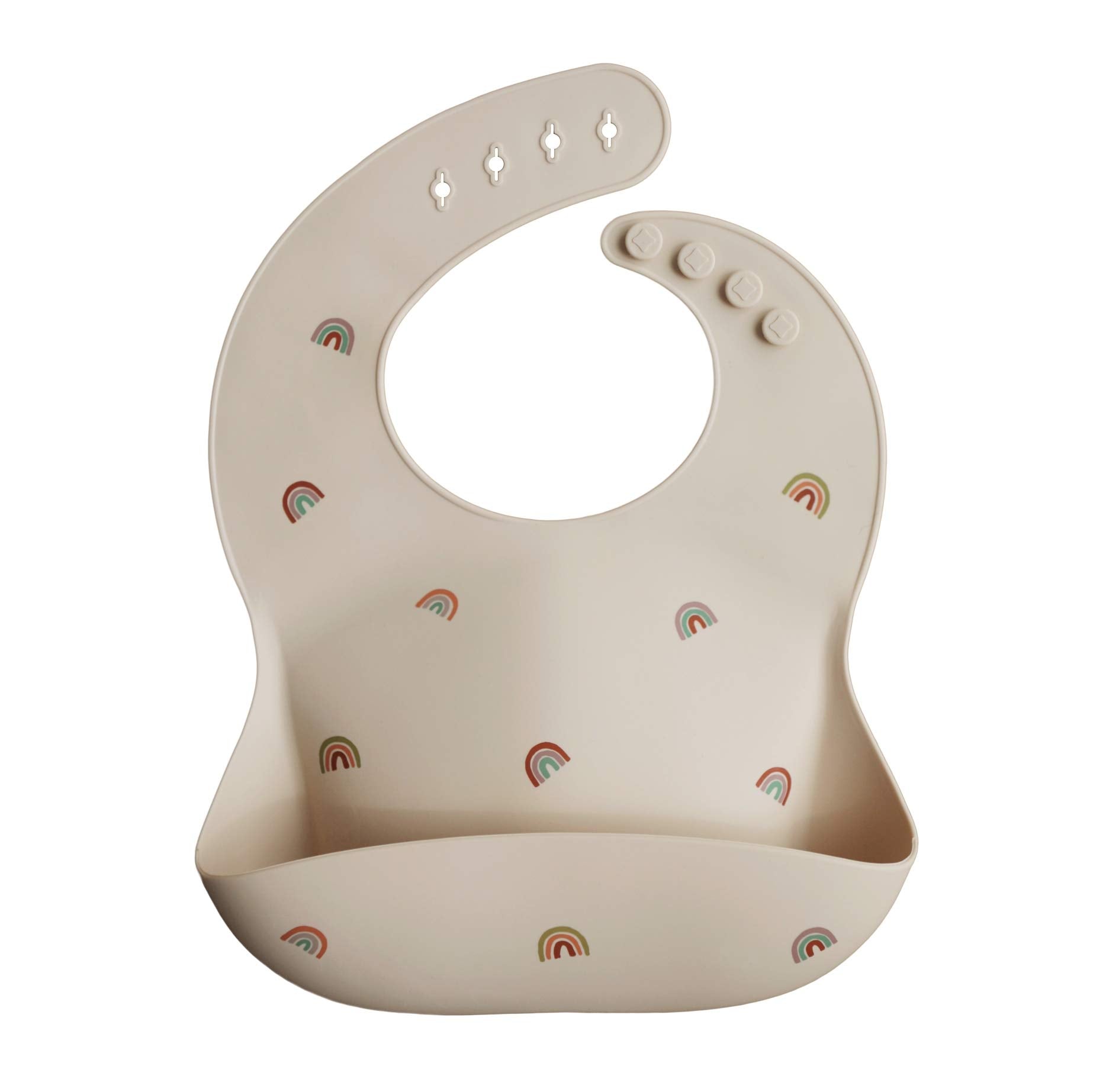 mushie Silicone Baby Bib | Adjustable Fit Waterproof Bibs (Whales)