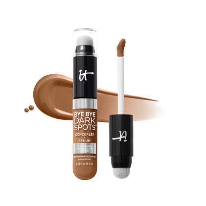 IT Cosmetics Bye Bye Dark Spots Concealer + Brightening Serum – 2% Niacinamide, Hyaluronic Acid &amp; Caffeine - Medium Coverage, Natural Finish, All Skin Types - 0.22 fl oz