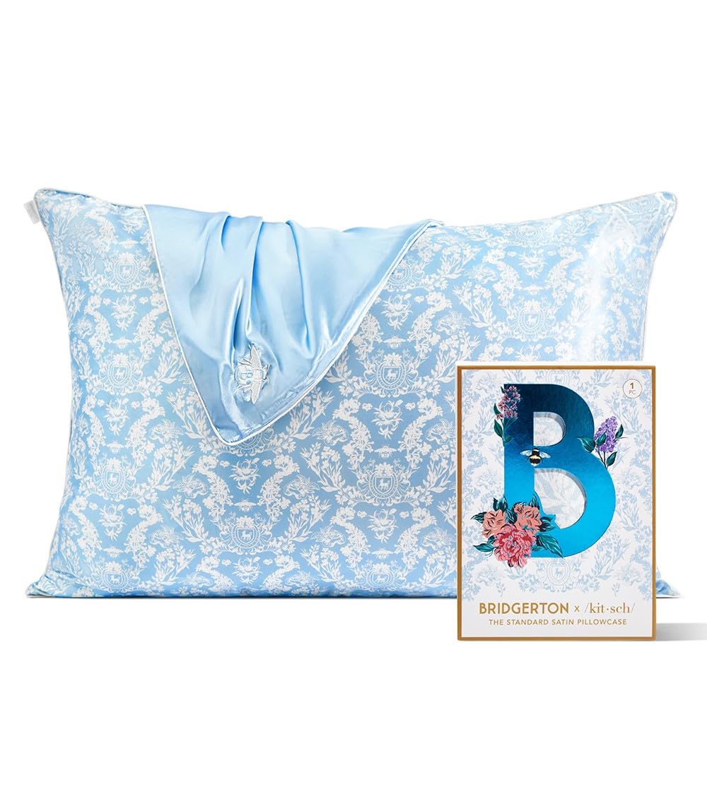 Kitsch Satin Pillowcase with Zipper for Hair &amp; Skin, Softer Than Silk Pillow Cases Queen, Smooth Pillow Covers, Machine Washable, Wrinkle-Free, Cooling Satin Pillow Cases Standard Size 19&quot;x26&quot;, Ivory