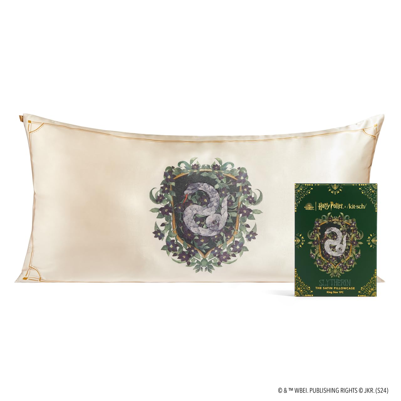 Kitsch Satin Pillowcase with Zipper for Hair &amp; Skin, Softer Than Silk Pillow Cases Queen, Smooth Pillow Covers, Machine Washable, Wrinkle-Free, Cooling Satin Pillow Cases Standard Size 19&quot;x26&quot;, Ivory
