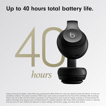 Beats Studio Pro - Wireless Bluetooth Noise Cancelling Headphones - Personalized Spatial Audio, USB-C Lossless Audio, Apple &amp; Android Compatibility, Up to 40 Hours Battery Life - Matte White