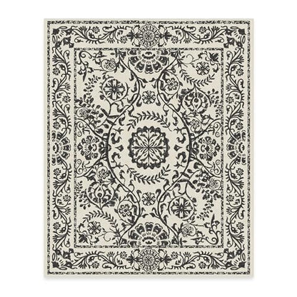 RUGGABLE Washable 2x3 Area Rug, Delphina Delft Blue, Premium Vintage Rugs for Living Room, Bedroom, Kitchen, Office, Classroom with Gripper Non Slip Pad