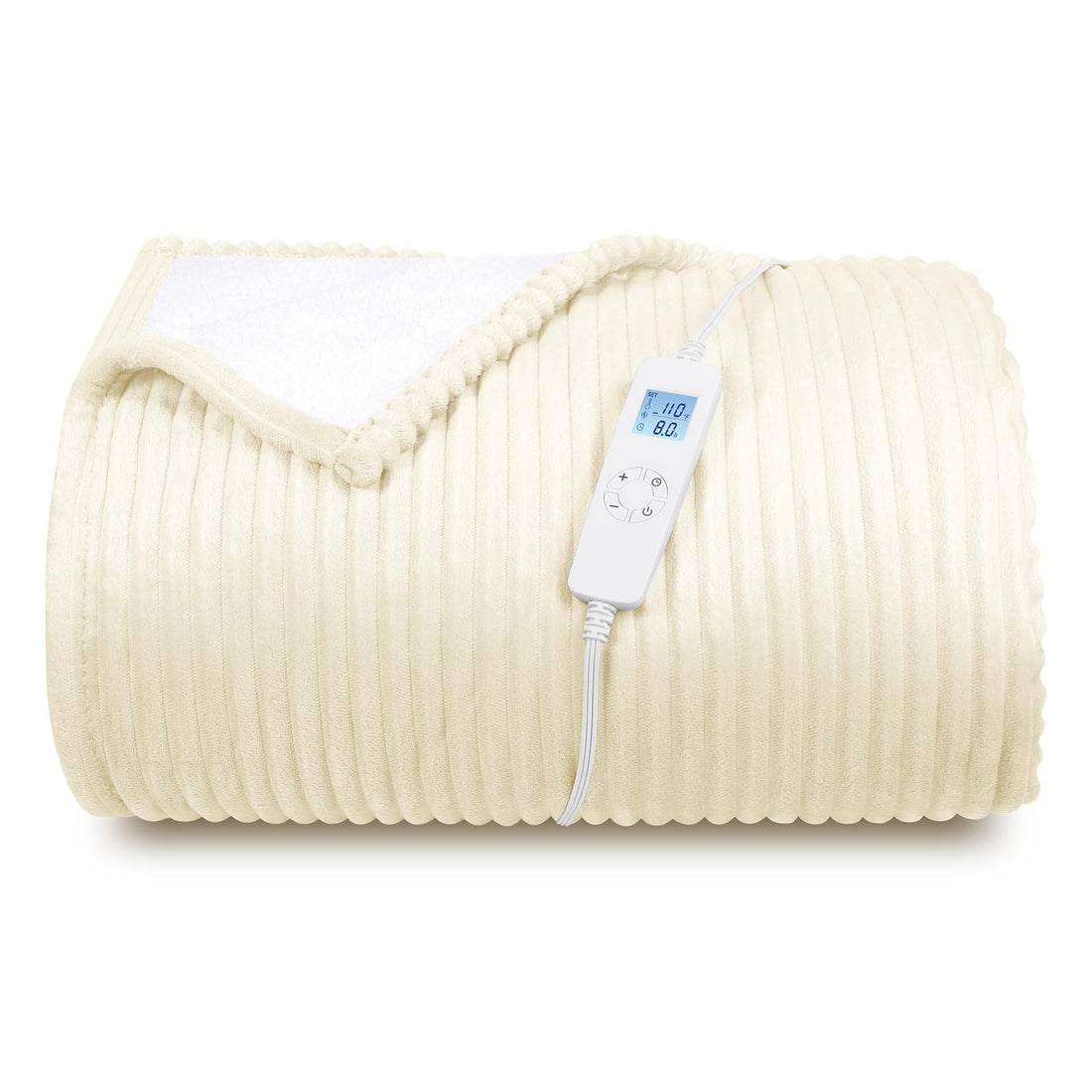 Electric Blanket Heated Throw, Heated Blanket Soft Flannel Heating Blanket Queen Size Machine Washable ETL&amp;FCC Certification (Beige, 84 * 90)