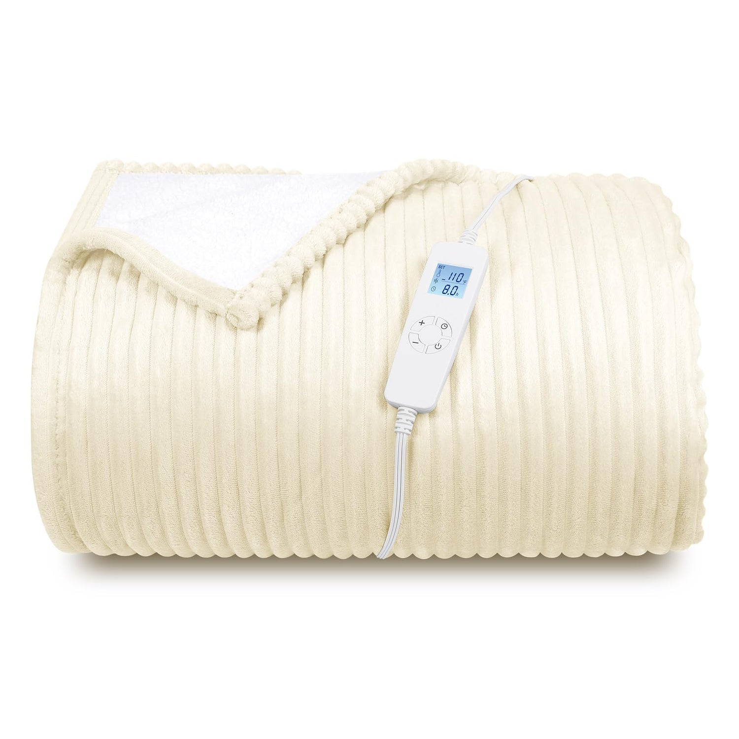 Electric Blanket Heated Throw, Heated Blanket Soft Flannel Heating Blanket Queen Size Machine Washable ETL&amp;FCC Certification (Beige, 84 * 90)