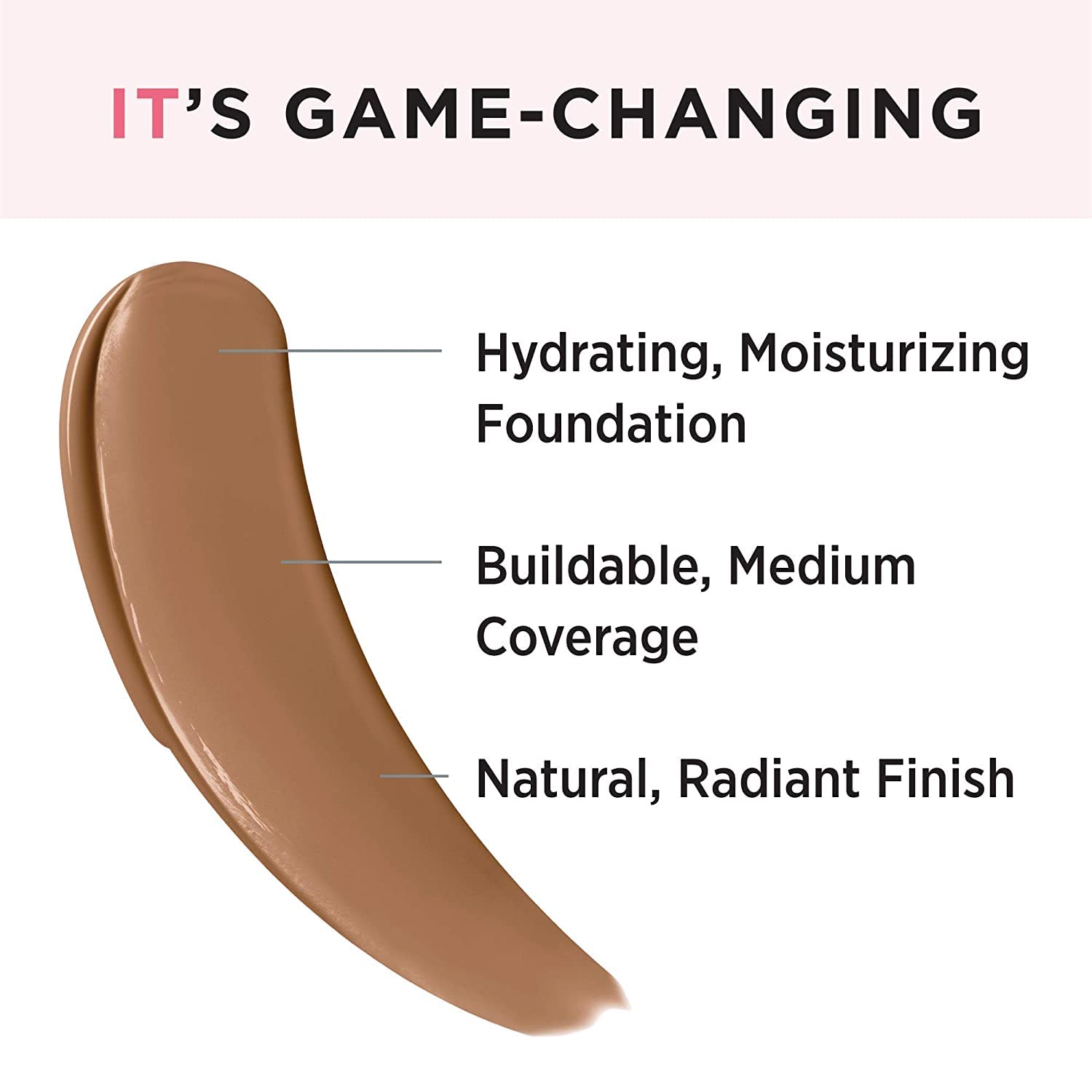 IT Cosmetics Your Skin But Better Foundation + Skincare - Hydrating Medium Buildable Coverage - Minimizes Pores &amp; Imperfections - Natural Radiant Finish - With Hyaluronic Acid - 1.0 fl oz