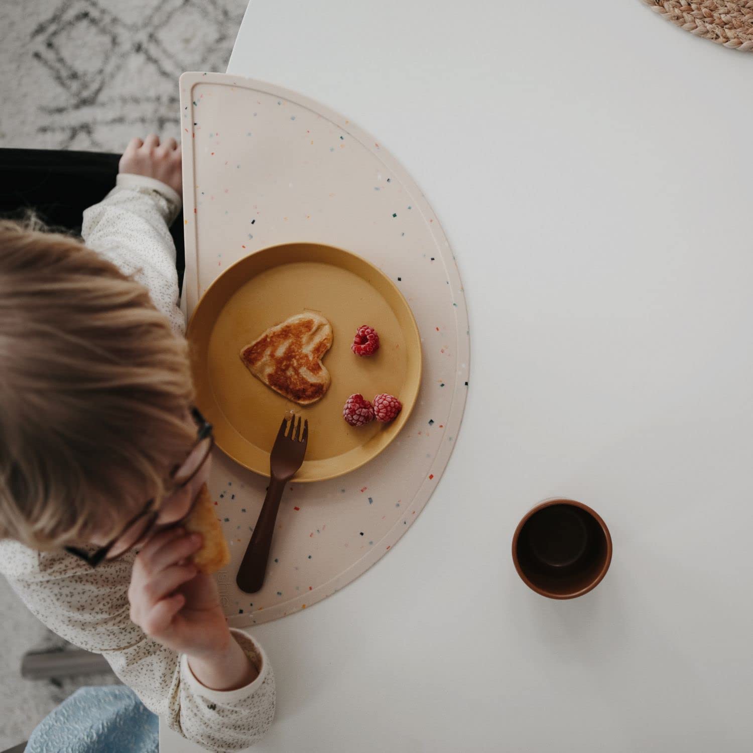 mushie Flatware Fork and Spoon Set for Kids | Made in Denmark (Sage)