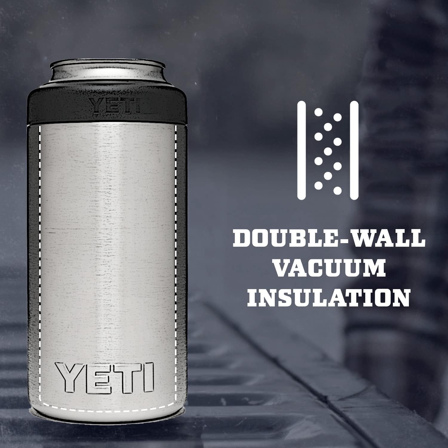 YETI Rambler 16 oz. Colster Tall Can Insulator for Tallboys &amp; 16 oz. Cans, Charcoal (NO CAN Insert)