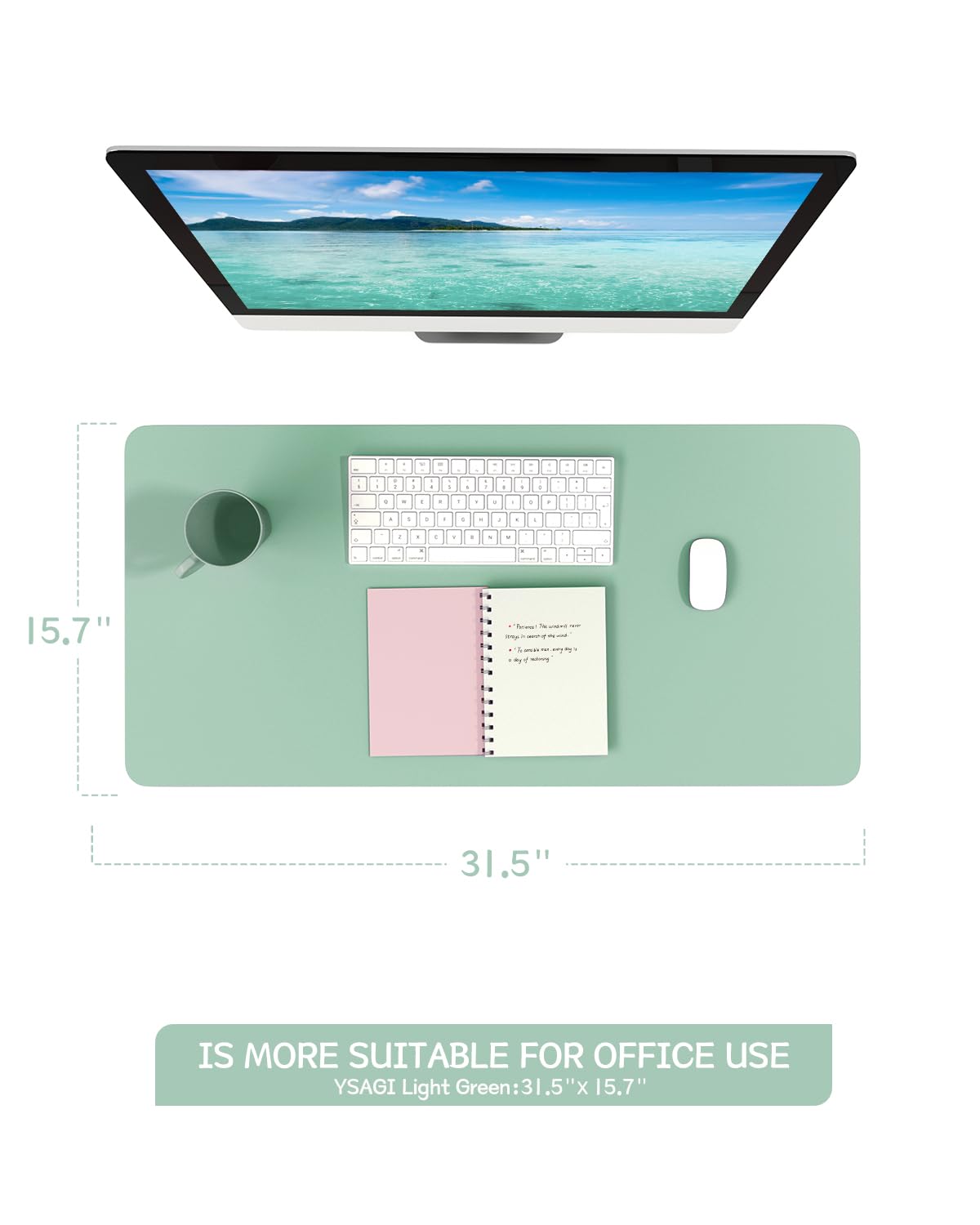 Non-Slip Desk Pad,Mouse Pad,Waterproof PVC Leather Desk Table Protector,Ultra Thin Large Desk Blotter, Easy Clean Laptop Desk Writing Mat for Office Work/Home/Decor(Pink, 23.6&quot; x 13.7&quot;)