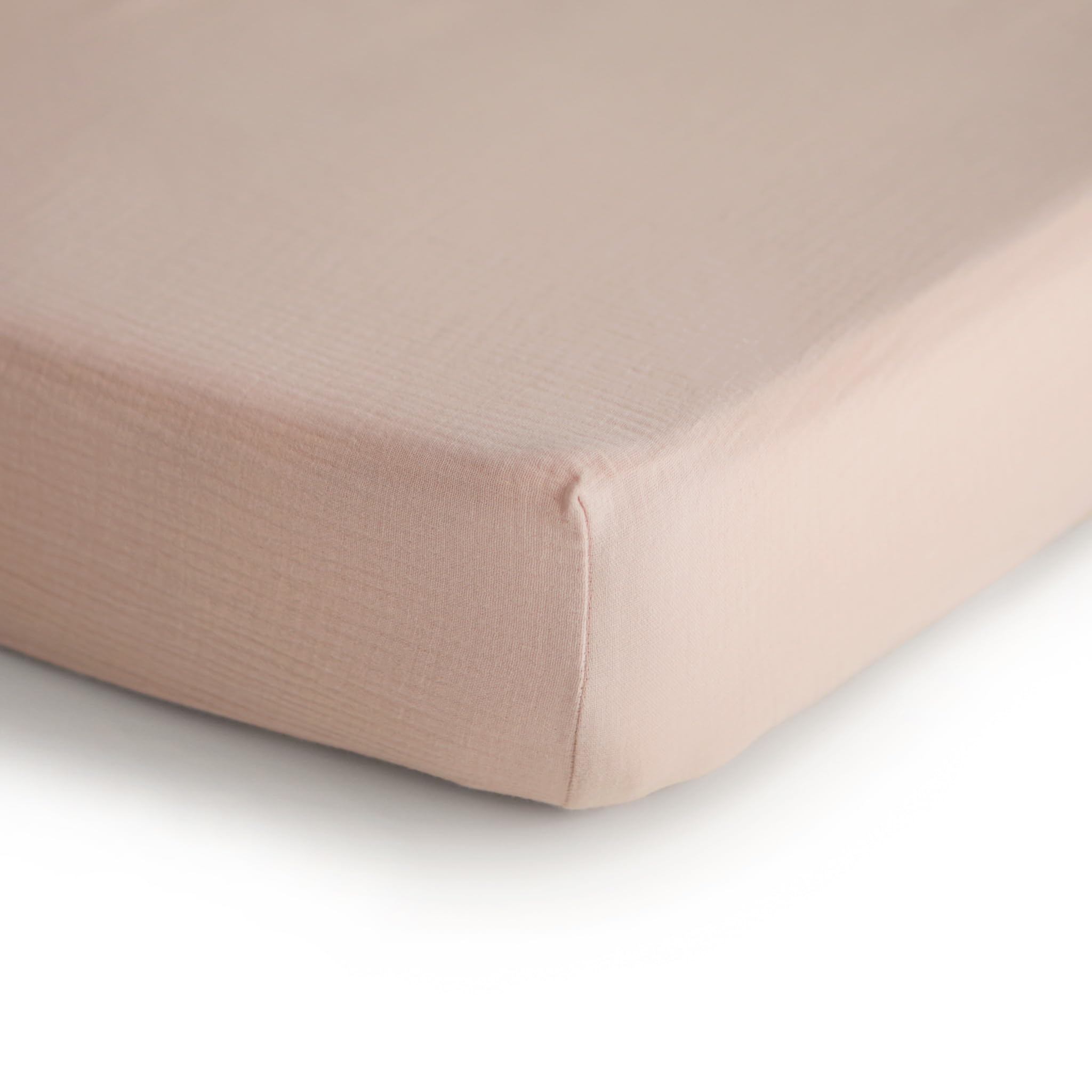 mushie Extra Soft Muslin Fitted Crib Sheet | 192 Thread Count | 28&quot;x 52&quot; (Fog)