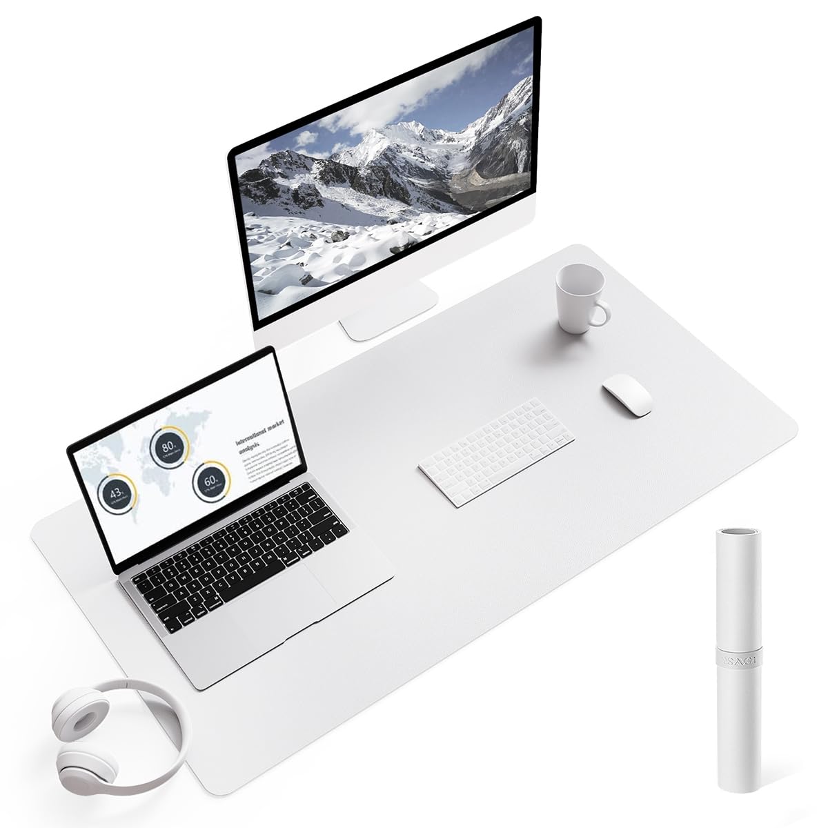 Non-Slip Desk Pad,Mouse Pad,Waterproof PVC Leather Desk Table Protector,Ultra Thin Large Desk Blotter, Easy Clean Laptop Desk Writing Mat for Office Work/Home/Decor(Pink, 23.6&quot; x 13.7&quot;)