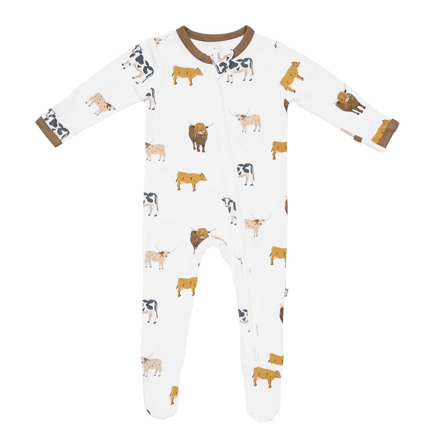 KYTE BABY Unisex Zipper Closure Footies, Rayon Made From Bamboo, 0-24 Months