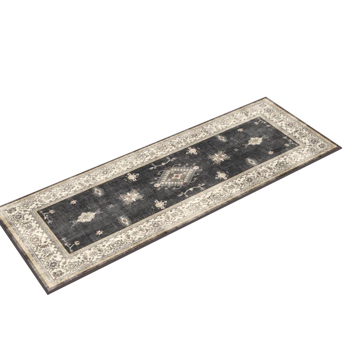 RUGGABLE – Verena Dark Wood – Machine Washable Runner Rug – Pet &amp; Child Friendly – Stain &amp; Water Resistant – Non-Slip – 2.5&
