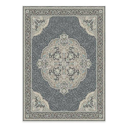 RUGGABLE Disney Traditional Mickey Mouse Washable Rug - Perfect Area Rug for Nursery Playroom Kids Room - Pet &amp; Child Friendly - Stain &amp; Water Resistant - Damask Grey 3&