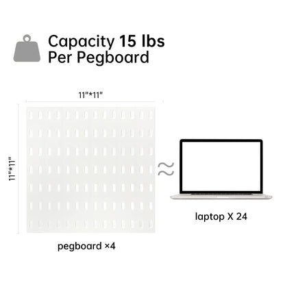 VUSIGN Pegboard Combination Wall Organizer Kit, 4 Pieces Pegboards and 17 Accessories Modular Hanging, Wall Mount Display Peg Board Panel Kits for Bedroom, Home, Office, Bathroom, 22&quot; x 22&quot;, Pink