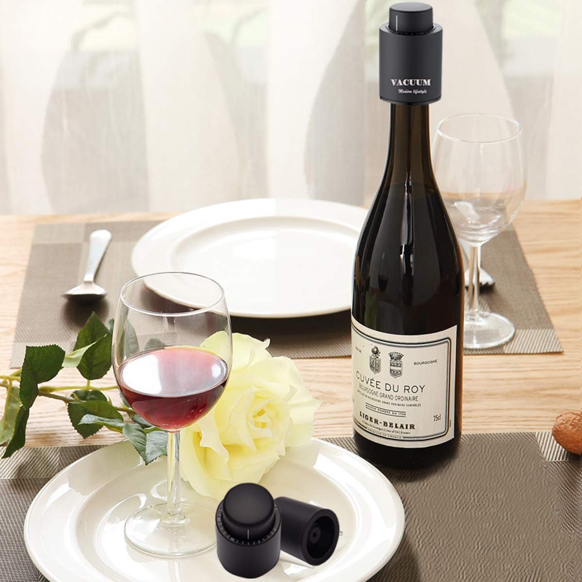 [2 PACK]Wine Bottle Stoppers,Real Vacuum Wine Stoppers,Reusable Wine Preserver,Wine Corks Keep Fresh,Best Gifts for Wine Lovers for christmas gifts.