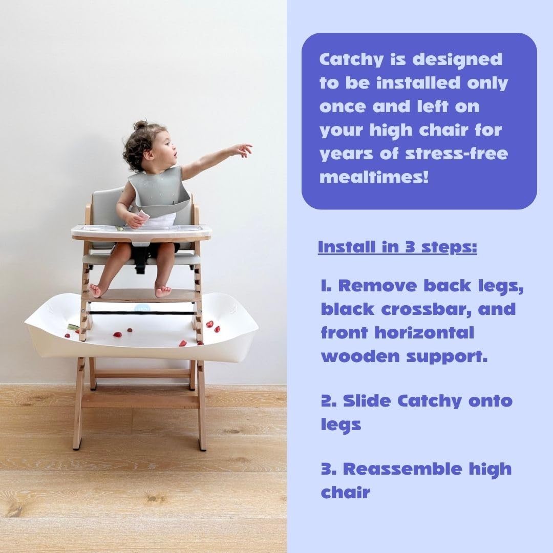 CATCHY - Food Catcher - Compatible with Stokke Clikk High Chair - Highchair Sold SEPARATELY - Baby &amp; Toddler Food &amp; Mess Catcher - Under High Chair Accessory - Baby Feeding Essentials