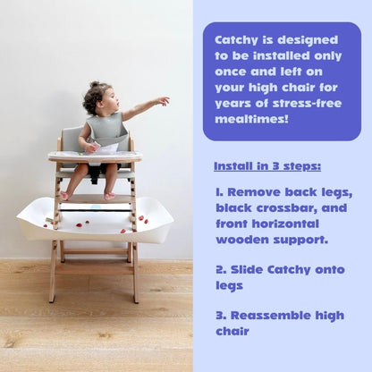 CATCHY - Food Catcher - Compatible with Stokke Clikk High Chair - Highchair Sold SEPARATELY - Baby &amp; Toddler Food &amp; Mess Catcher - Under High Chair Accessory - Baby Feeding Essentials