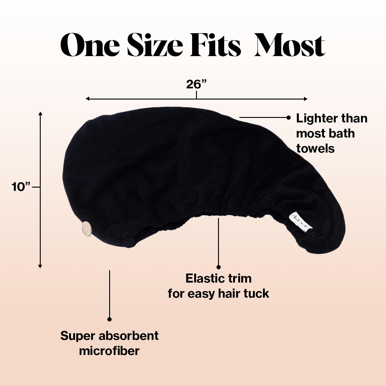 Kitsch Microfiber Hair Towel Wrap - Quick Dry Curly Hair Wraps for Women Wet Hair | Microfiber Towel for Hair | Hair Drying Towel Wrap | Hair Towels for Women | Hair Turban for Wet Hair (Blush)