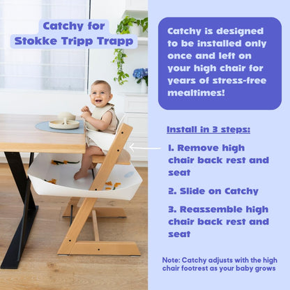 CATCHY - Food Catcher - Compatible with Stokke Clikk High Chair - Highchair Sold SEPARATELY - Baby &amp; Toddler Food &amp; Mess Catcher - Under High Chair Accessory - Baby Feeding Essentials