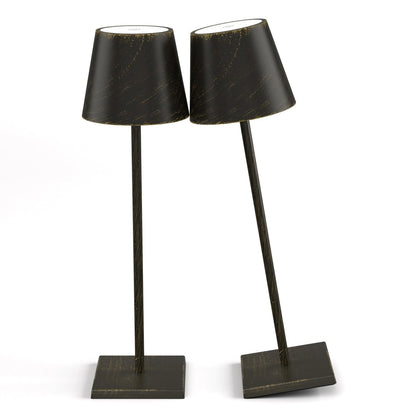 2-Pack LED Cordless Table Lamp, Rechargeable Battery Desk lamp 3W 5500mAh Battery Operated Stepless Dimming Modern Portable Table Light for Restaurant/Bedroom/Outdoor IP54 Waterproof (Off White)