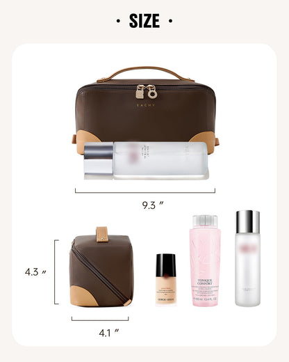 EACHY Travel Makeup Bag,Large Capacity Cosmetic Bags for Women,Waterproof Portable Pouch Open Flat Toiletry Bag Make up Organizer with Divider and Handle