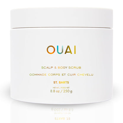 OUAI Scalp &amp; Body Scrub, Melrose Place - Exfoliating Body Scrub with Sugar &amp; Coconut Oil Blend for Smooth, Moisturized Skin - Gentle Scalp Scrub for Removing Product Build Up (8.8 Oz)
