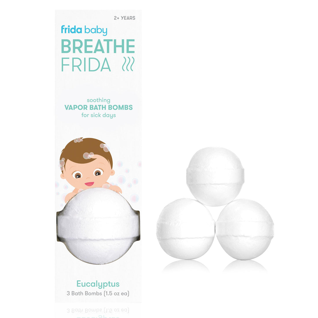 Frida Baby Natural Vapor Bath Bombs for Toddlers &amp; Kids, Eucalyptus Essential Oil Bath Bombs for Aromatherapy, 10 Count