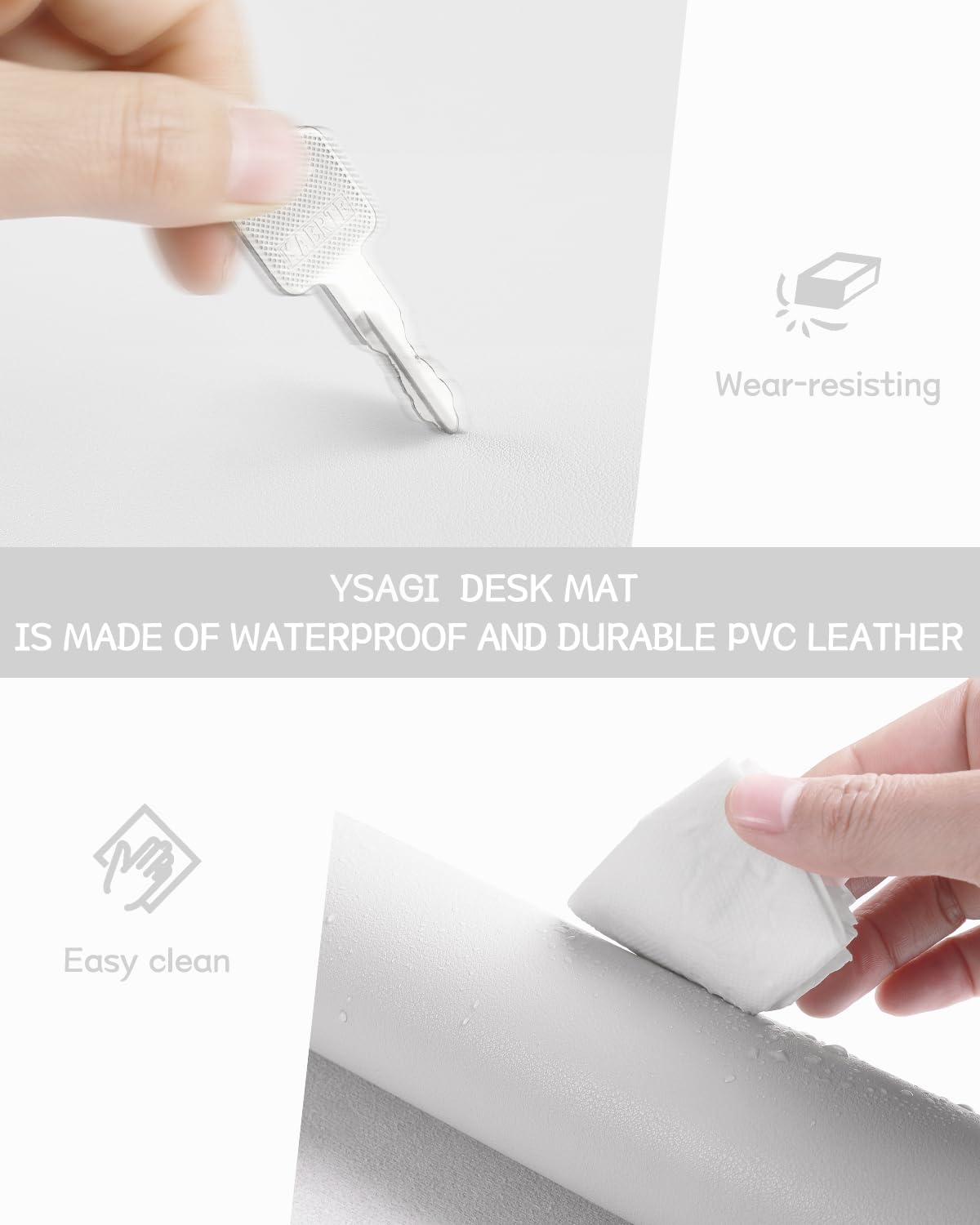 Non-Slip Desk Pad,Mouse Pad,Waterproof PVC Leather Desk Table Protector,Ultra Thin Large Desk Blotter, Easy Clean Laptop Desk Writing Mat for Office Work/Home/Decor(Pink, 23.6&quot; x 13.7&quot;)